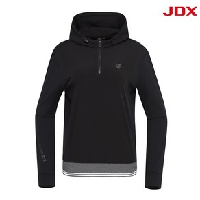 [[JDX] NC 일산] 여성 JDX 23' F/W 루즈핏 우븐 패치 후드 티셔츠 X2TLU7445BK