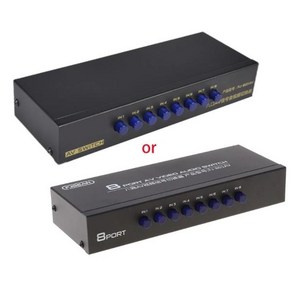 8-Way AV Switch RCA Switche 8 in 1 out DVD용 컴포지트 비디오 신용/R 셀렉터 박스, 없음, 한개옵션0