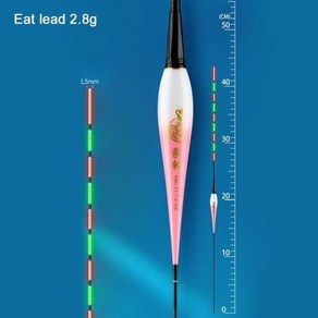 스트로브 전자 라이트 중력 센서 빛나는 나노 전기 알림 꼬리 플로트 낚시 LED 스마트 야간 낚시 플로트 부표 긴, 7) eat lead 2.8g, 1개