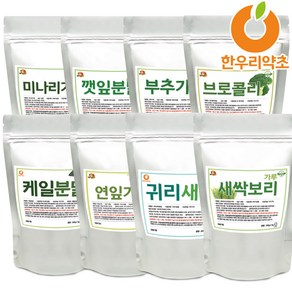 미나리 깻잎 부추 브로콜리 케일 연잎 새싹귀리 새싹보리 가루 분말 국산 100%, 300g, 5개