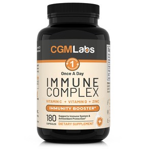 CGM Labs 원스 어 데이 이뮨 컴플렉스 Once A Day Immune Complex 180 캡슐 면역력 부스터 징크(아연) 25mg 비타민C 900mg 비타민D 2500IU