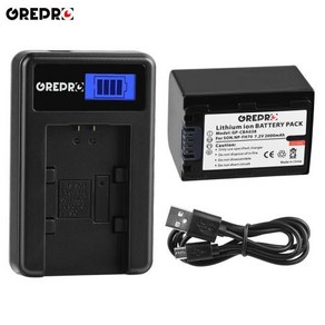 배터리호환 NPFH70 및 LCD USB 충전기 소니 NP FH60 FV50 FH100 FP50 70 FP 90 HDRCX7E HDRSR10E HDRSR12E NPFH70 NP, 1B 충전기, 1B with Chage, 1개