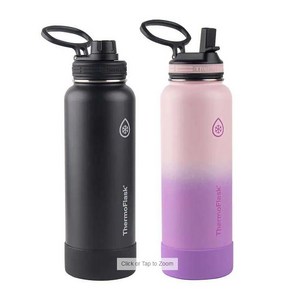 [미국]Themo Flask 40oz Stainless Steel Bottles 2-pack/써모 플라스크 대용량 보온 보냉병 40oz x 2개, 블랙+핑크, 1개