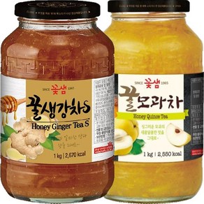 꽃샘 꿀생강차S 1kg + 꿀모과차 1kg, 2개, 2개입