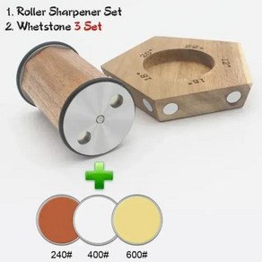 전동칼갈이 숫돌 칼갈이 칼갈이기계 마그네틱 롤링 나이프 텀블러 펜타곤 목재 DIY 고정 각도 15 도 18 20 21 22 2023 판매, 5.Whetstone Set A  Rolle Sha