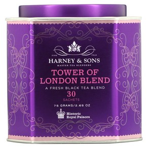 Haney & Sons 타워 오브 런던 블렌드 프레시 홍차 블렌드 30 주머니 2.67 oz (75 g) 1팩, 30개, 1개