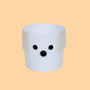 감동샵 귀여운 강아지 포트 화분 + 공기정화식물 SET, 1개, 화이트 [화분만]