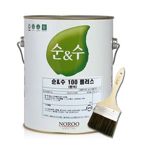 노루페인트 순앤수100 친환경 수성 페인트 무광 + 붓세트, 4L, 1개, GR06