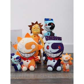 1+1 썬드롭 문드롭 인형 FNAF 프레디피자가게 굿즈 키링 공포게임 광대 보스 피규어, 25cm 태양, 1개