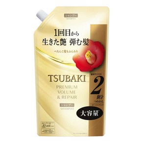 TSUBAKI (츠바키) 프리미엄 볼륨&리페어 샴푸 리필 대용량 600ml, 1개