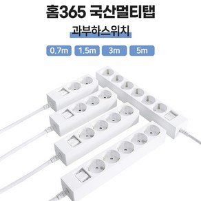 국산 조아탭 개별 6구 멀티탭/(16A) 개별 통합스위치 과부하차단장치, 1.5m, 1개