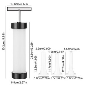 수동 소시지 고기 필러 푸시 만드는 기계 깔때기 노즐 주방 채우기 장치, 1개