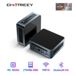 Chateey 미니 PC AN2P R5 5625U 게이밍 데스크탑 NVME SSD WIFI6 2x HD Windows 11 Po, WIN11 Po, 3550H, 512GB, 16GB