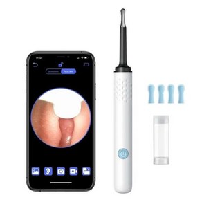 생활용품 와이파이 비주얼 귀 클리너 검이경 카메라 6 LED 조명 4.0mm 미니 귀지 제거 도구 포함 비디오 촬영 500W HD 귀이개, 1개