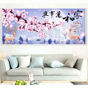 푸아이 3D 보석십자수 사슴 120x50 DIY 큐빅 비즈 키트 인테리어 소품WPP031, Type_B(120x50cm), 1개