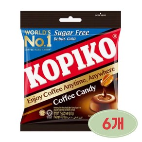 코피코 슈가프리 커피맛 캔디, 75g, 6개