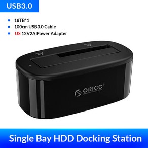 외장 하드 리더기 도킹 스테이션 ORICO 드라이브 USB 3.0 SATA HDD 2.5 3.5인치 카드 리더 지원, US Adapte, 04 US Adapte_01 CHINA