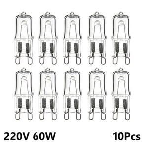 G9 할로겐 전구 220 240V 20W 25W 40W 60W 투명 캡슐 케이스 LED 램프 따뜻한 화이트 조명 집 주방용 10, 1개