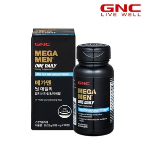 [소비기한 임박특가] GNC 메가맨 원데일리 멀티비타민 앤 미네랄 (60정) 60일분_25년 3월1일까지, 60정, 1개