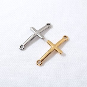 싼비즈 [8-004-16]써지컬스틸 펜던트 십자가곡선바양고리 소14x30mm 1개