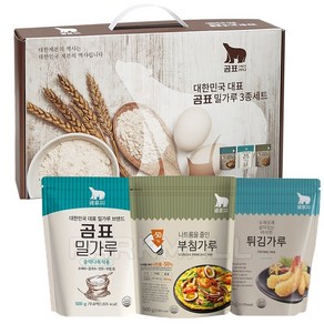 곰표 3종 선물세트 밀가루 부침가루 튀김가루 (명절 설 추석 직원선물), 500g, 1개