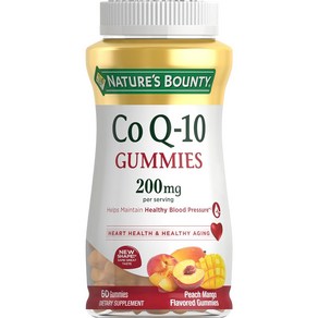 Natue's Bounty CoQ10 구미 심장 건강 지원 CoQ10 200mg 복숭아 망고 맛 60개 Natue's Bounty CoQ10 Gummies Suppo, 1개