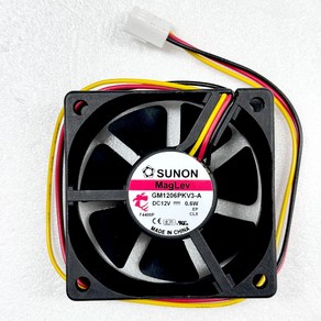 SUNON GM1206PKV3-A DC12V 0.6W 3선 60x60x20mm 수논 썬온 냉각팬 쿨러, 1개