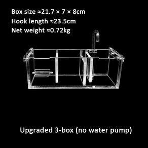 아크릴 필터 박스 창의적인 투명 어항 수족관 물 정화 외부 조용한 벽 장착 필터 박스 3 in 1, 03 3 Boxes, 1개