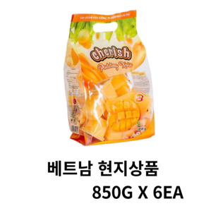 베트남 체리쉬 망고 푸딩 젤리 대용량 Cheish, 6개, 850g