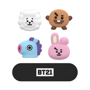 BT21 페이스 자석 마그네틱 케이블 정리 홀더 4가지 캐릭터 1 SET 구성