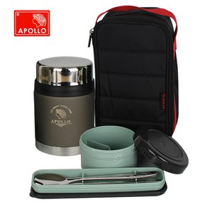 APOLLO 신제품 아폴로보온도시락(APL-1300S) 보온밥통 보온죽통 보온통, (APL-1300S)카키그레이