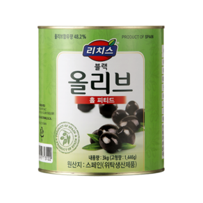 리치스 홀 피티드 블랙 올리브 절임, 3kg, 6개