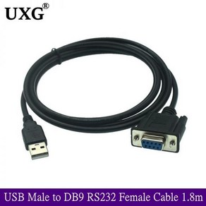 USB Male To DB9 RS232 COM 암 케이블 어댑터 변환기 Win 7 8 10 Po 시스템 지원, 01 1.8M, 1개