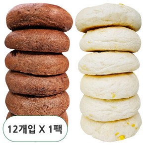 달다 당일생산 수제베이글 초코 베이글 + 옥수수 베이글, 12개, 110g