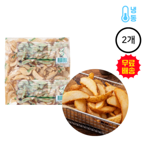 심플로트 스킨온10컷 랜치웨지(반달감자) 2kgx2봉, 2kg, 2개