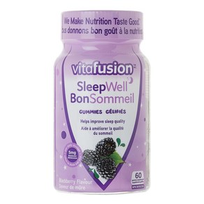 비타퓨전 Vitafusion 슬립웰 Sleepwell 블랙베리맛 5mg 60구미