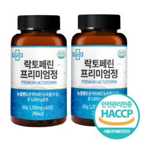 닥터오케이 락토페린 프리미엄정 3000mg 초유 단백질, 60정, 2개