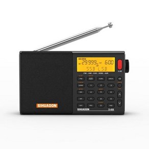 야외용 XHDATA D-808 AM/FM/SW/MW SSB AIR RDS 풀 밴드 휴대용 라디오 다기능 딥 사운드 스테레오 충전식 라디오 리시버, 1) SIHUADON-Black, 1개