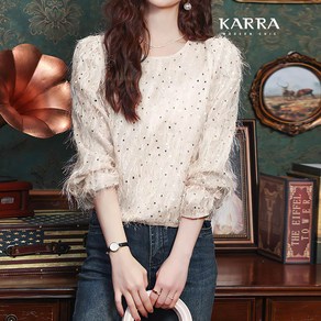 KARRA 헤어리스팽글블라우스_A4S0761