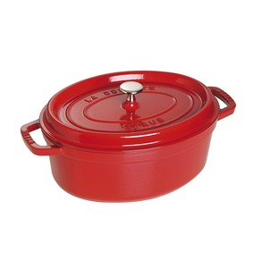 STAUB 스타우브 타원(오발) 꼬꼬떼 양수냄비 23x18cm 독일직배송, 레드