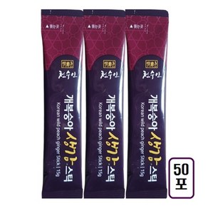 [실속형50포]천수인 야생 개복숭아 발효 생강 도라지농축액 간지럽고 칼칼할때 목 관리식품 스틱, 0.75kg, 1세트
