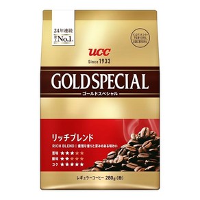 UCC 골드 스페셜 리치 블렌드 1680g(280g×6개) 레귤러 커피 (분)【갈이콩】【아이스 커피】【로스팅】, 280g, 6개