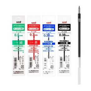 제트스트림 멀티펜 리필심 SXR-80 낱개 1개 0.38 ~ 0.7mm 볼펜심 유성 잉크 펜심, 검정