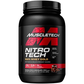 머슬테크 퍼포먼스 시리즈 Nitro Tech 100% 유청 골드 더블 리치 초콜릿 맛 921g(2.03lbs)