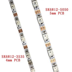 RGB LED 스트립 주소 지정 가능 5050 1m 2 5mm PCB SK6812 3535 4mm SMD DC5V 입력 60 픽셀/m 동일한 ws2812b, 5050 6mm, 1개