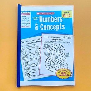 몬테소리 Scholastic Succe Pe K 학습 기본 알파벳 숫자 개념 워크 북 어린이 책 세트 영어 시트, [03] Numbes Concepts, 1개