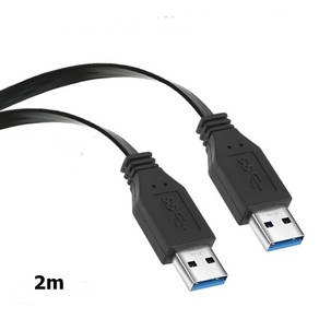 슬림 케이블 2m USB3.0 Flat 5Gbps 블랙 AM-AM, 1개