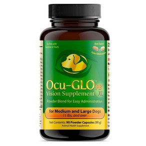 [Ocu-GLO] 오큐글로 파우더 강아지 중형견 대형견 눈영양제 90정 Ocu-GLO Powde Blend Vision Dog & Cat Supplement 90 count, 눈물개선/눈건강, 1개