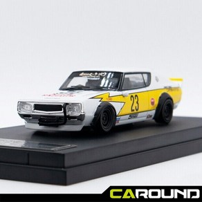 ZOOM 1:64 LBWK 닛산 스카이라인 GT-R 2세대 KPGC110 - 화이트/옐로우, 1개