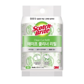 3M 스카치브라이트 청소용 테이프클리너 리필 중형 2입 (10cmX8m), 1개